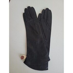 Grandoe Black Leather Ladies Gloves Sz 6.5 New